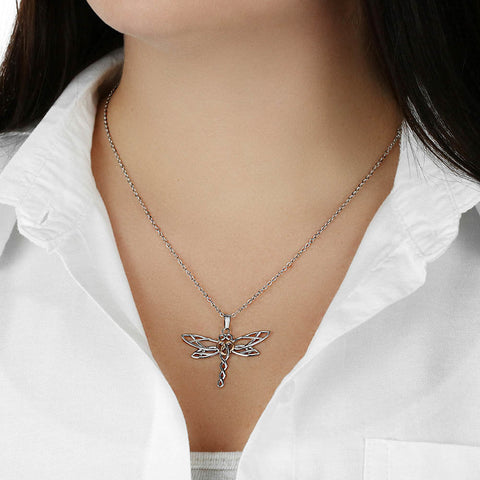 Daughter, Your wings got stronger - Dragon Fly Necklace |Custom Heart Design
