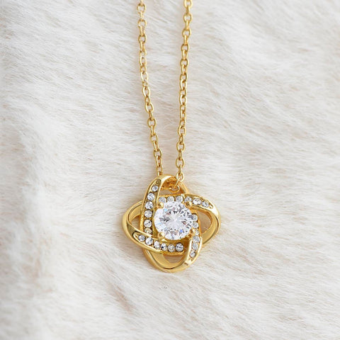 Gold Love knot Necklace for Girlfriend | Custom Heart Design