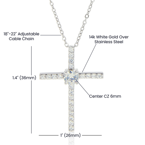 Wife Birthday Necklace, Crystal Cross Necklace-When you turn 100 | Custom Heart Design