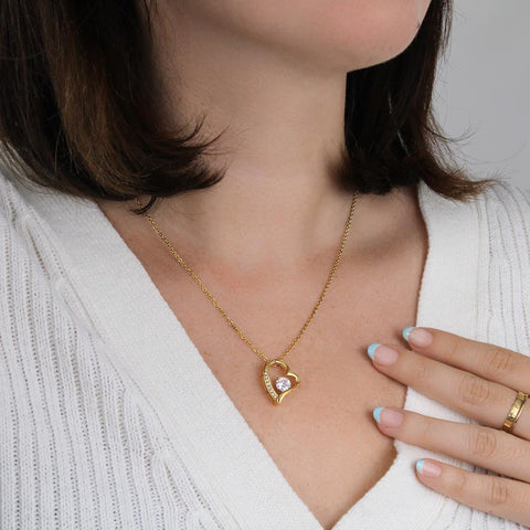 Floating Heart Necklace for Mom | Custom Heart Design