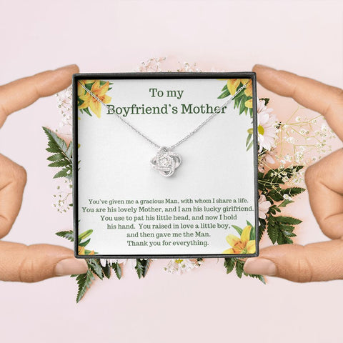 To My Boyfriend’s Mom- Love Knot Necklace | Custom Heart Design