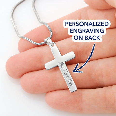 Cross Necklace for Grandpa | Custom Heart Design
