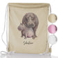 Personalised Glitter Drawstring Backpack with Welcoming Text and Embracing Mum and Baby Hippos