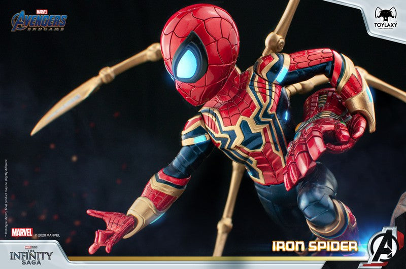 Marvel Avengers: Spider-Man-Temple Special Edition Genuine Model Puppet Toy Final Battle Version Marvel's Avengeers: Iron Spider Spider Man Office Figure Toy Power in Endgame