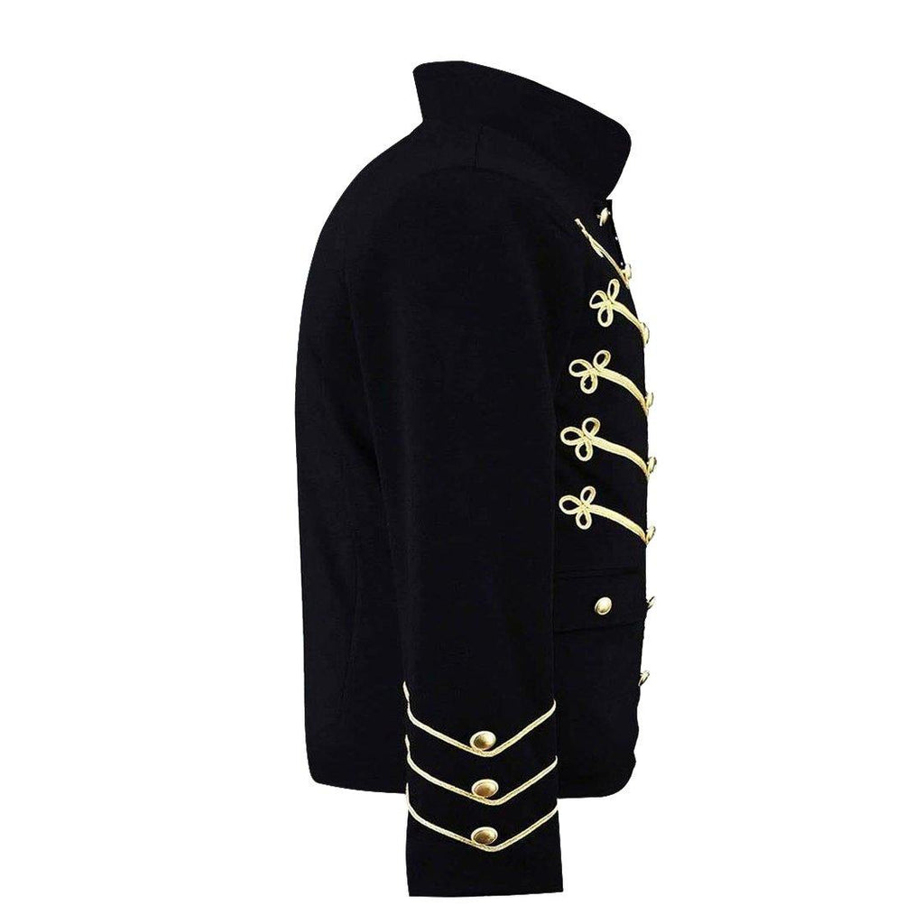 Black Military Napoleon Jacket with Gold Flower Embroidery Black ...
