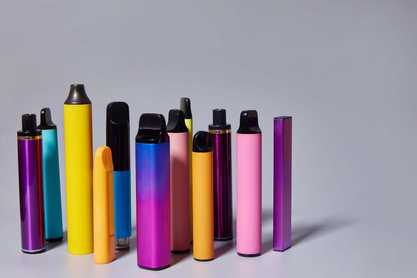 colorful variety of vape pens