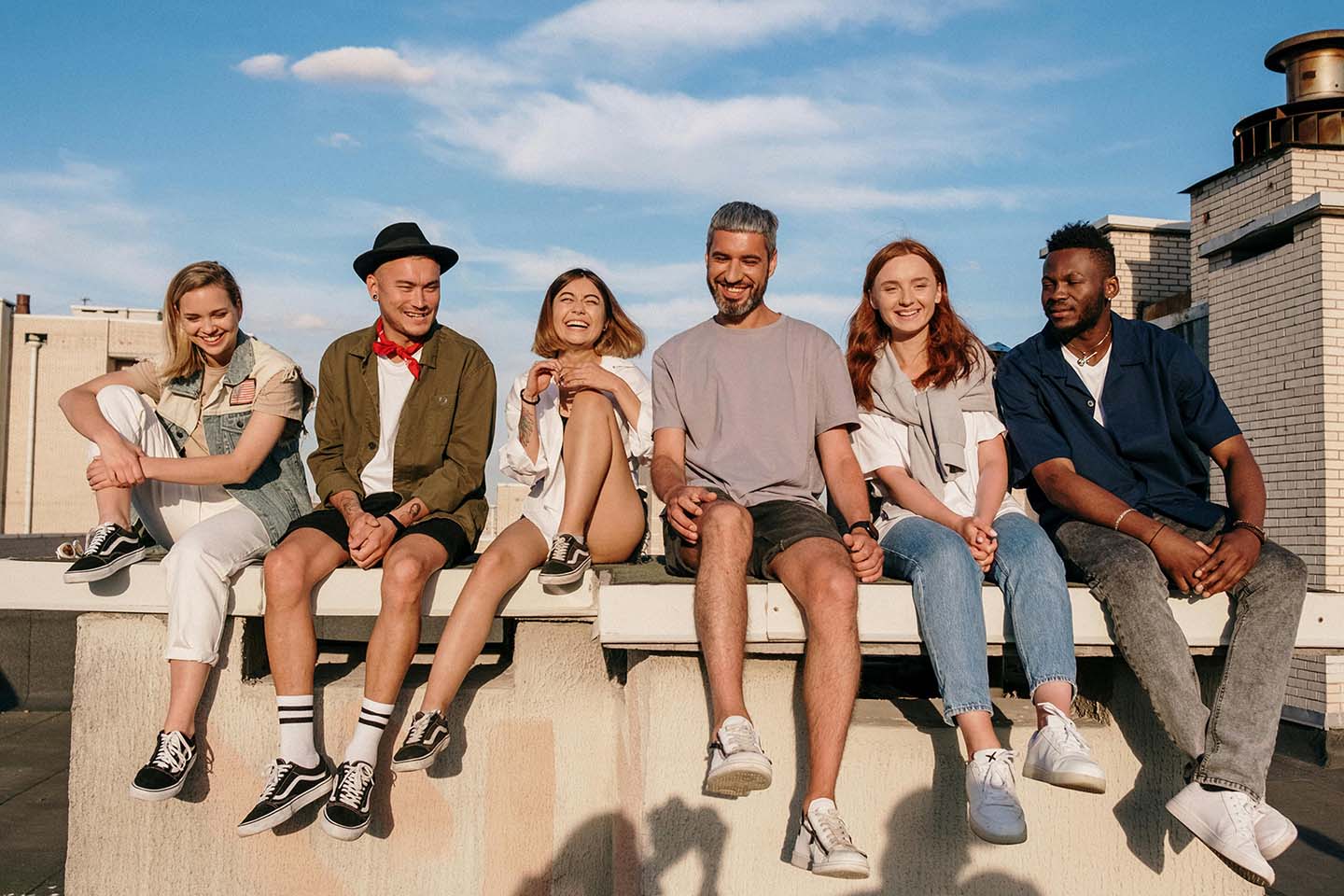 Friends on rooftop