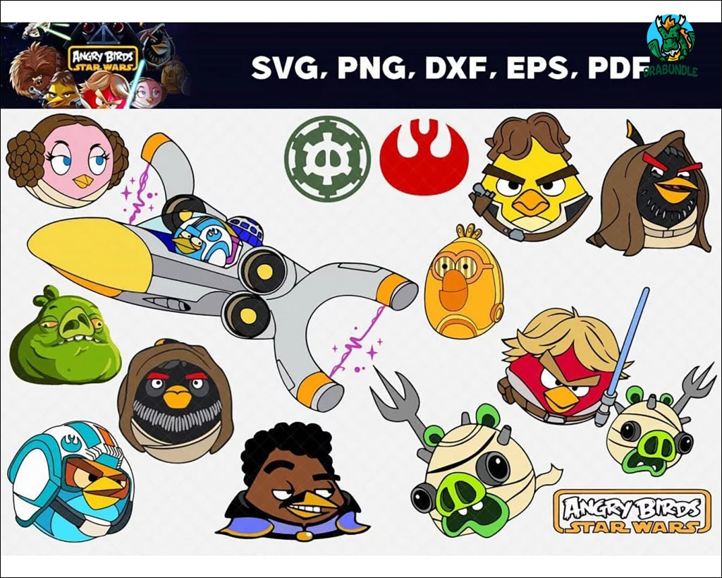 62+Star Wars Angry Birds Svg Star Character Png Dxf T-Shirt Cricut