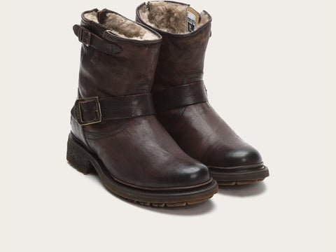 Frye Valerie 6 in Dark Brown with shearling