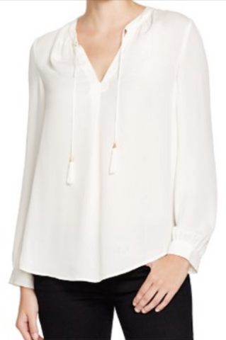 Joie Calla Silk Blouse in Porcelain