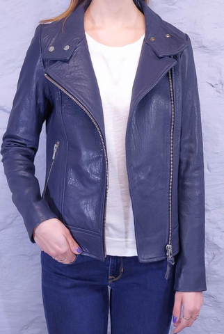 Mackage - Lisa - Navy Pebble Leather Jacket