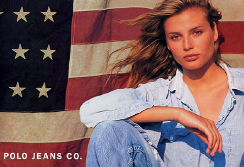 Model Bridget Hall for Polo Jeans retro denim advertisement
