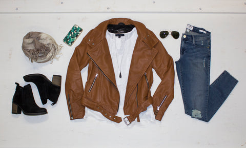 Mackage - Hania Leather Moto Jacket - Cognac