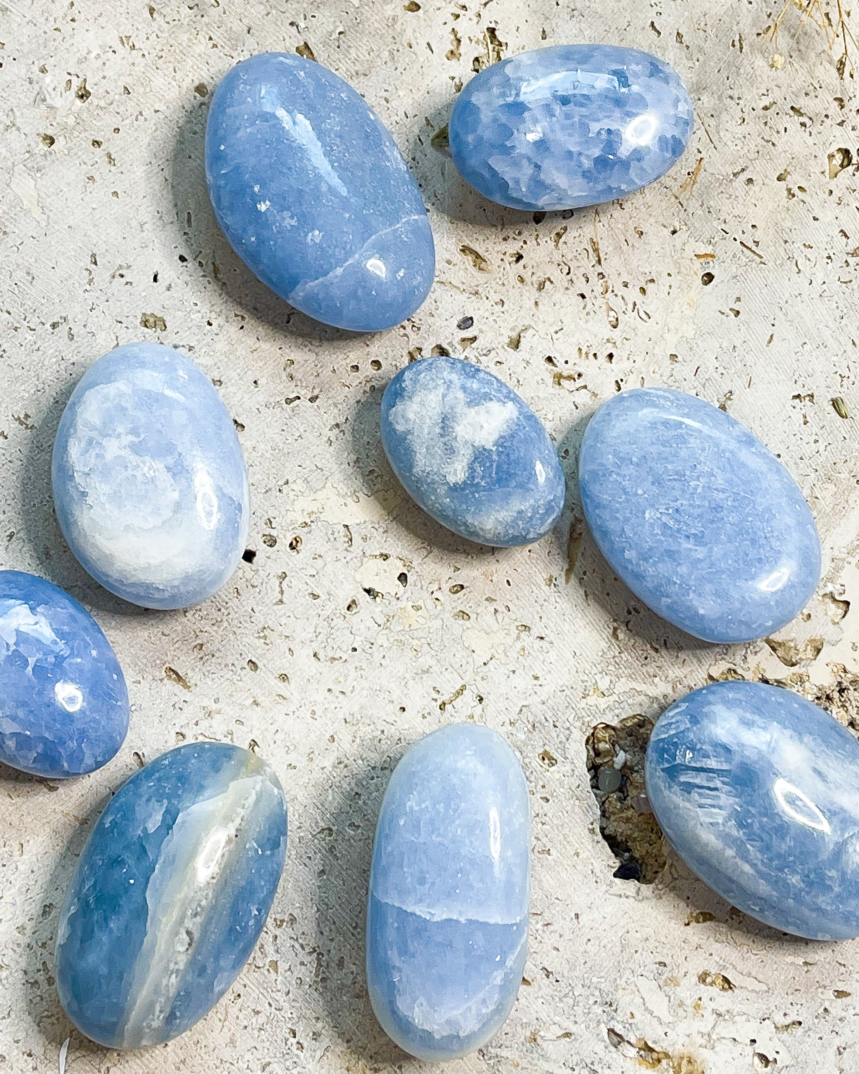 Blue Lace Agate Tumbles — Divine Dream Crystals