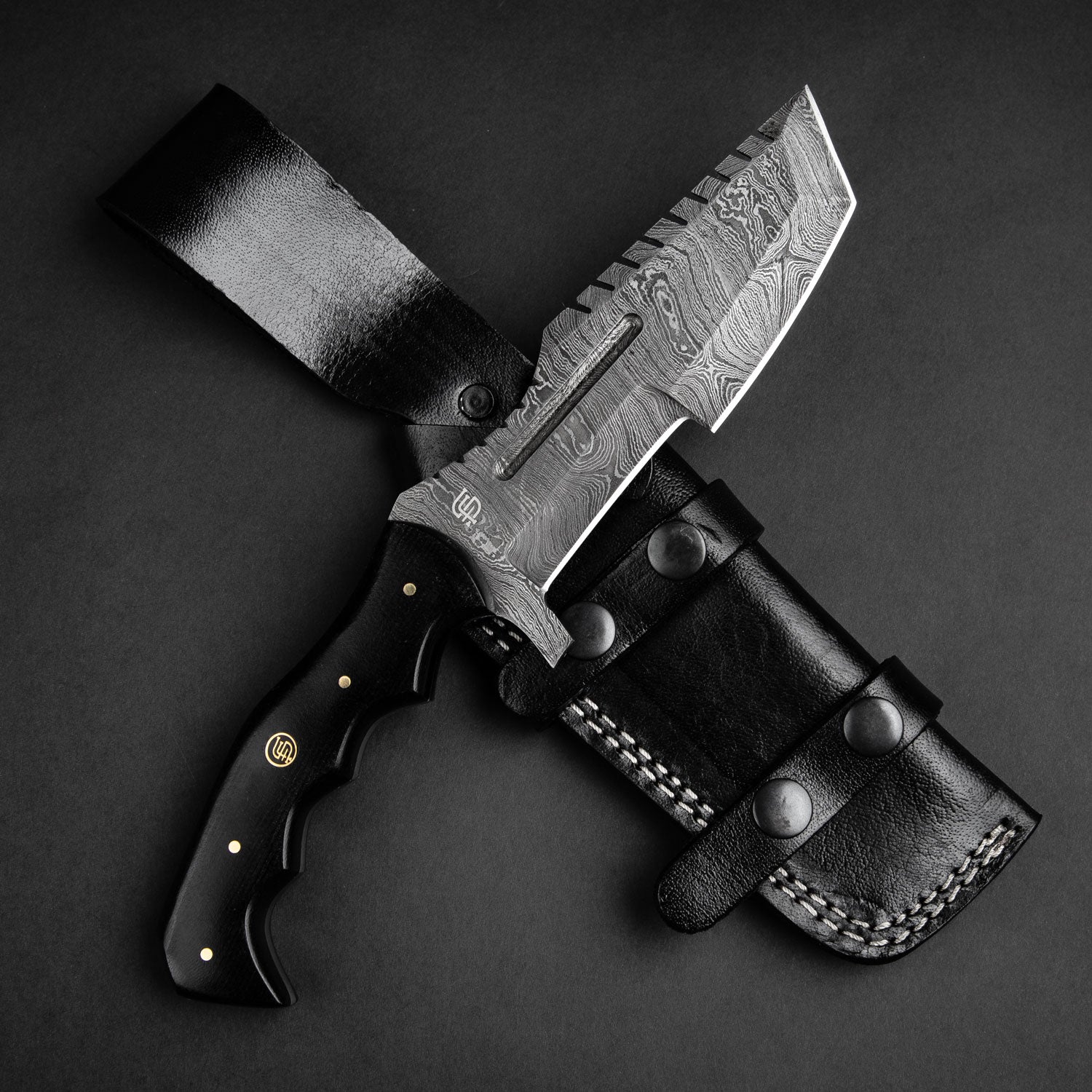 Bolognesi Handmade Damascus Steel Hunting Knife with Damascus Bolster –  Forseti Steel