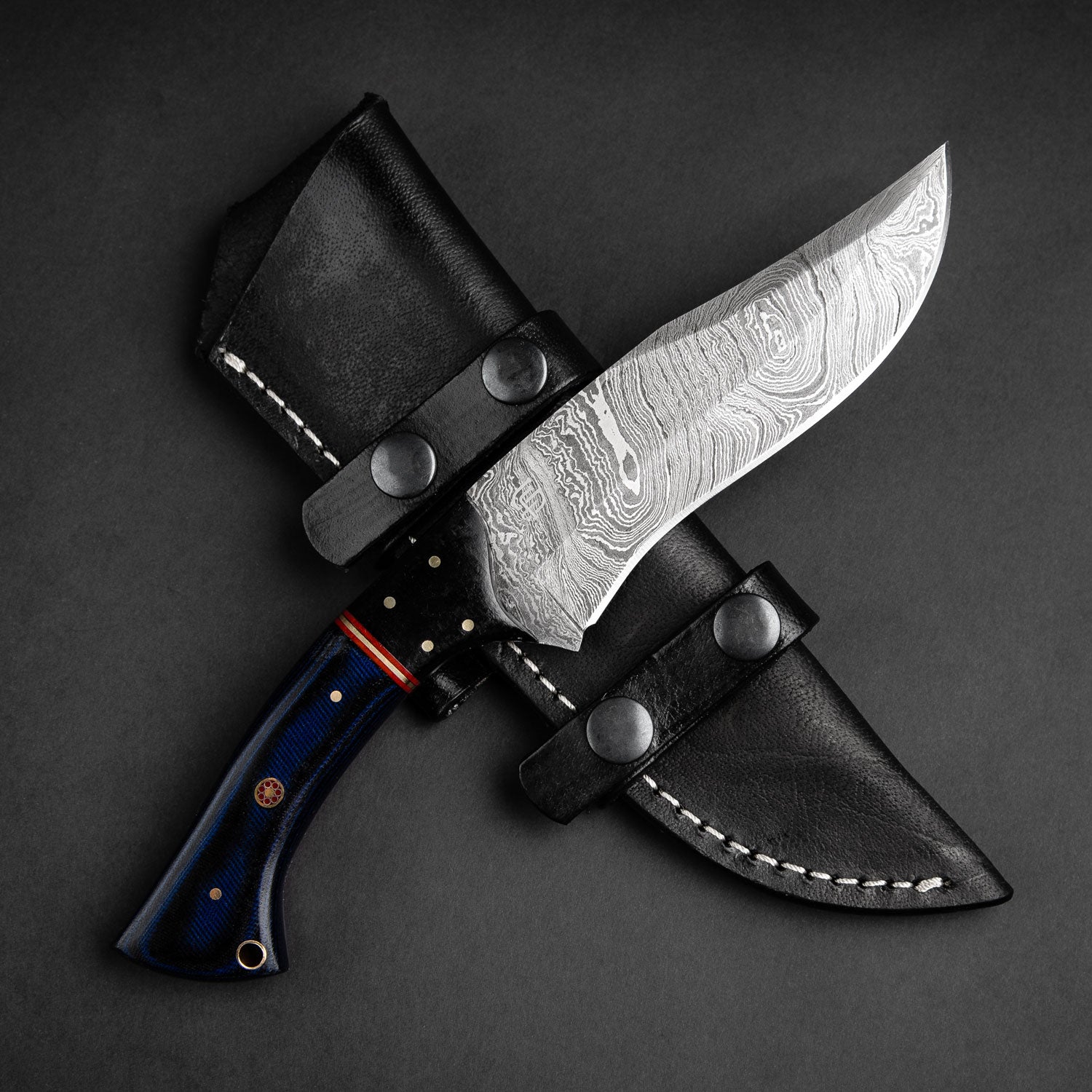 Bolognesi Handmade Damascus Steel Hunting Knife with Damascus Bolster –  Forseti Steel