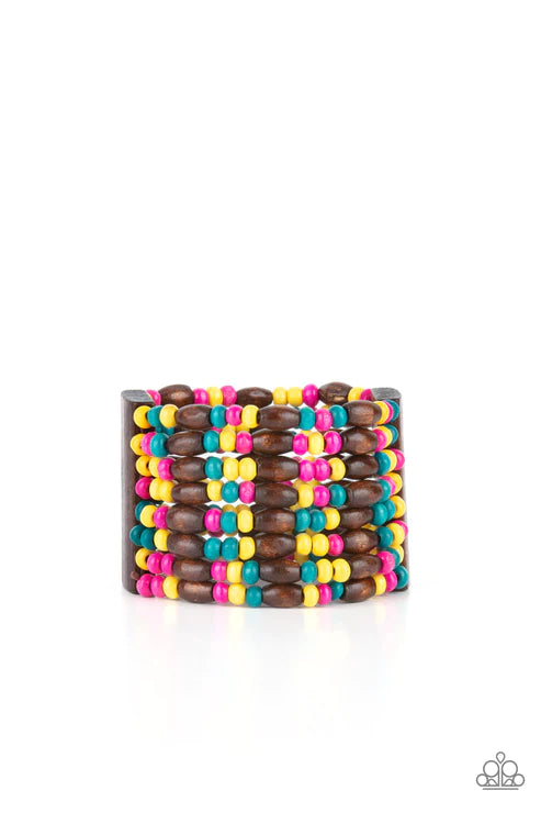Paparazzi 💗 Tropical Nirvana 💛 Multi Wood Bracelet