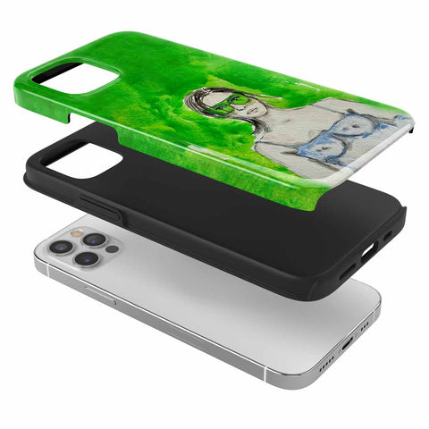 Phone Case Green Illustration von der Künstlerin UN_ARTIG von Casarto