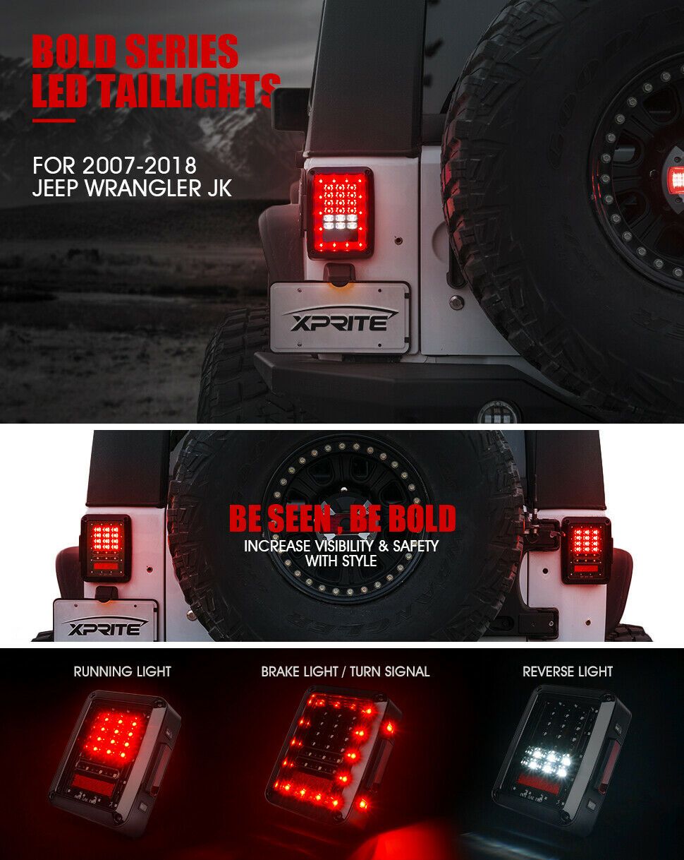 Bold Series LED Tail Light For Jeep Wrangler - Clear - It's a Jeep Thing  Shop