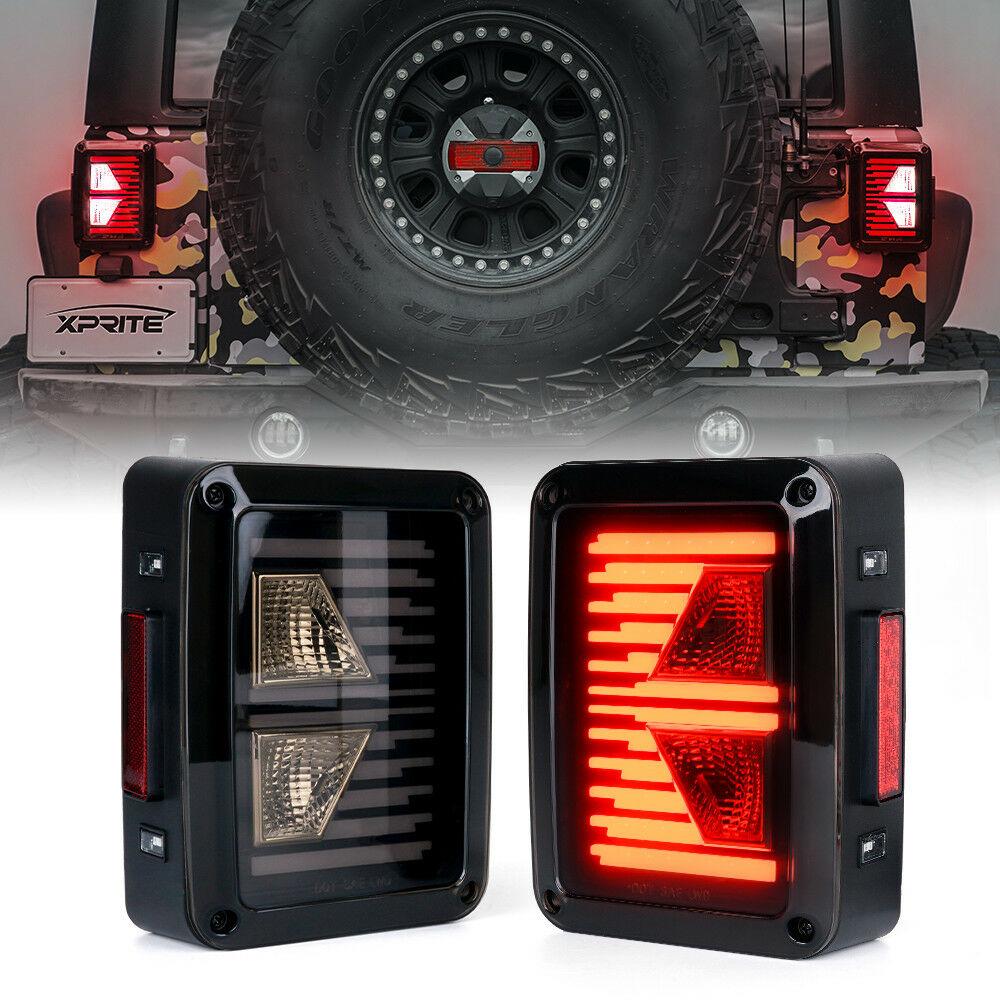 Linear Series LED Taillights For 2007 - 2018 Jeep Wrangler JK JKU - Smoke