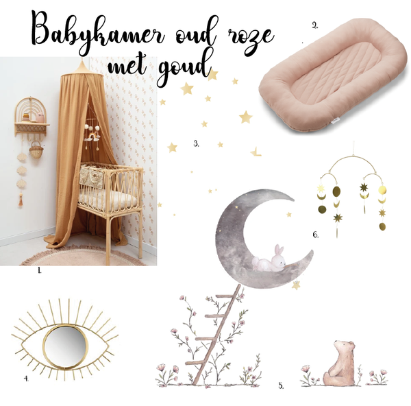 Babykamer oud roze en goud