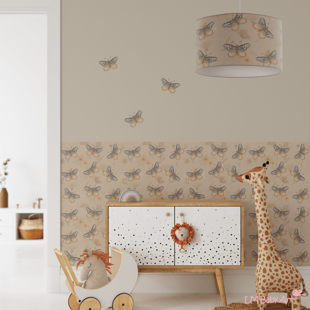 Rustiek hoorbaar Alert Hanglamp vlinders & Bloemen | Boho kinderkamer hanglamp – LM Baby Art