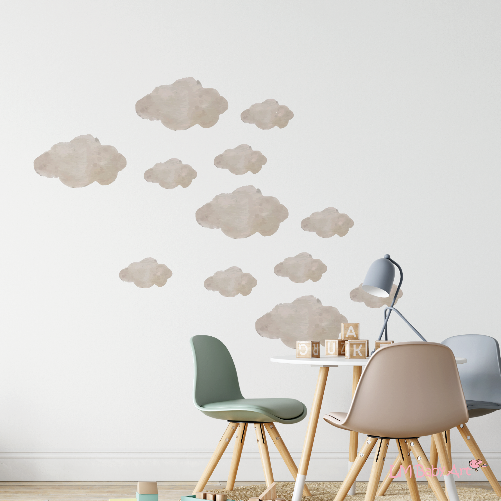 geleidelijk catalogus Mammoet Muursticker grote wolken | Beige wolken | LM Baby Art – LM Baby Art