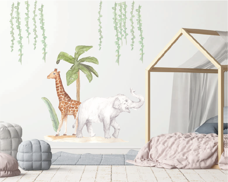 nakomelingen romantisch Productie Olifant muursticker babykamer | Safari thema in de babykamer – LM Baby Art