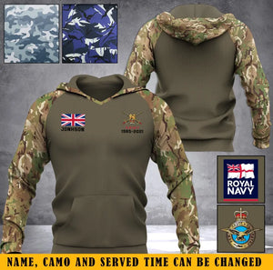 Personalized UK Veteran Custom Name & Time Hoodie 3D Printed KVH231722 - Vimareo