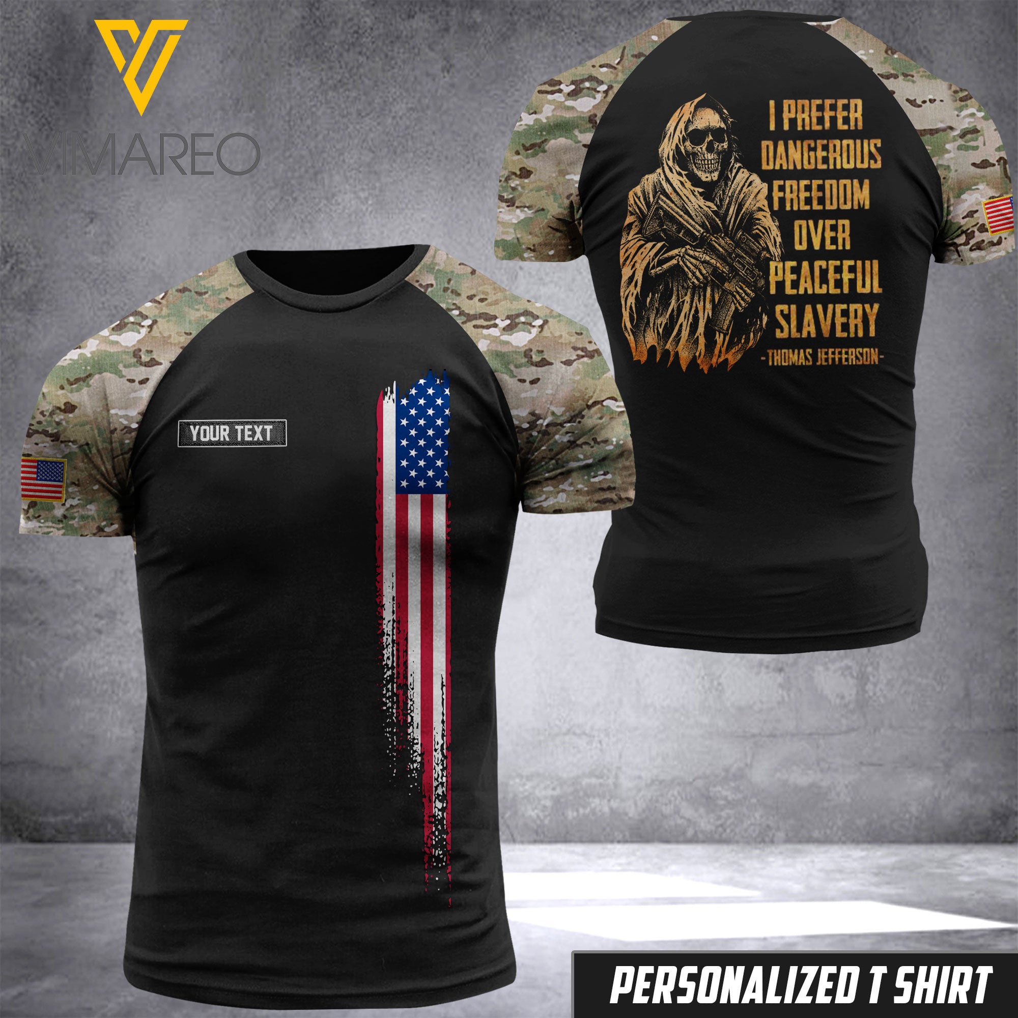 Customized USA Flag 3D PRINTED TSHIRT 1504NGBVQ