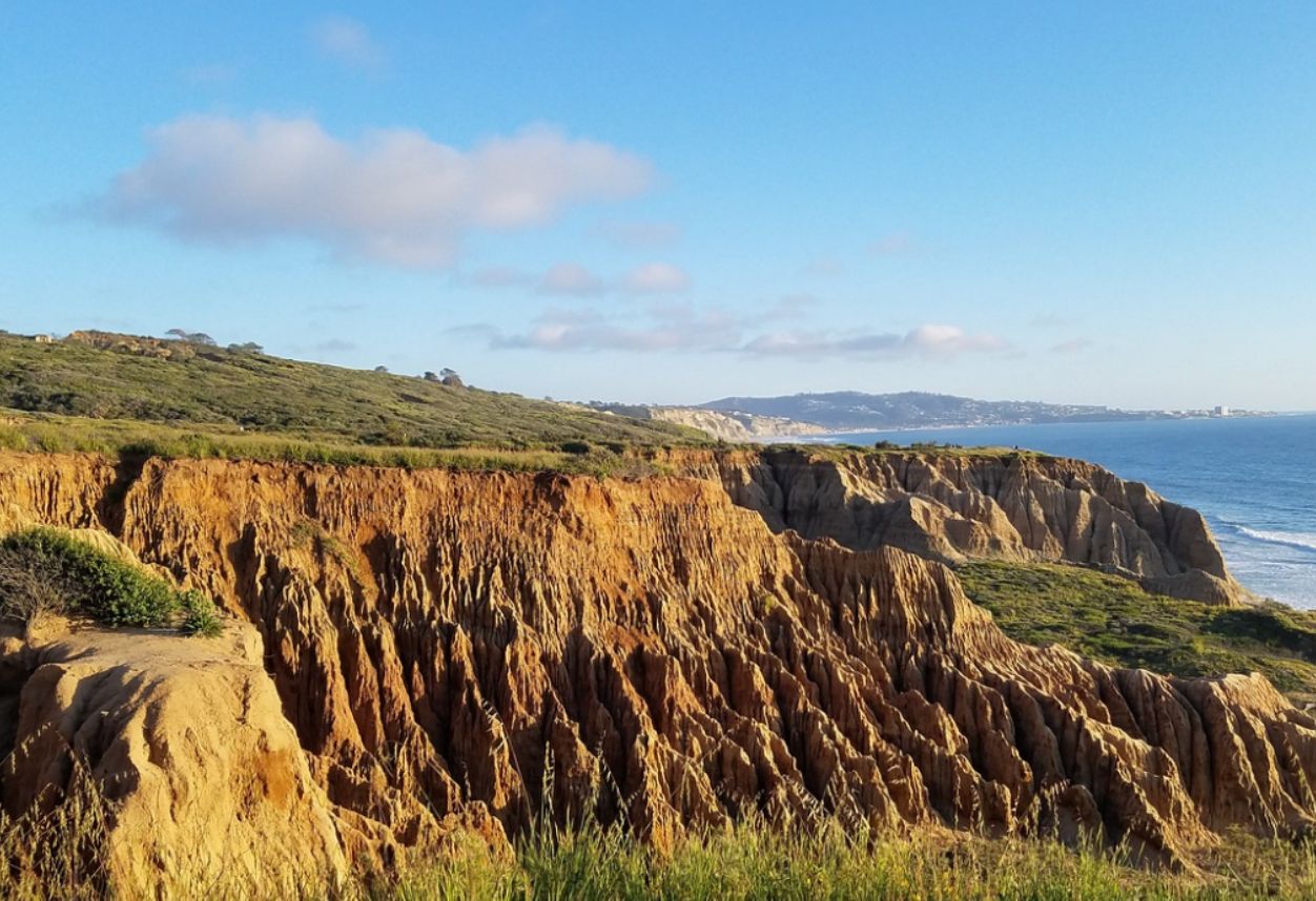 The Torrey Pines Glider-port trail down to the nudist Black's Beach in San Diego, California