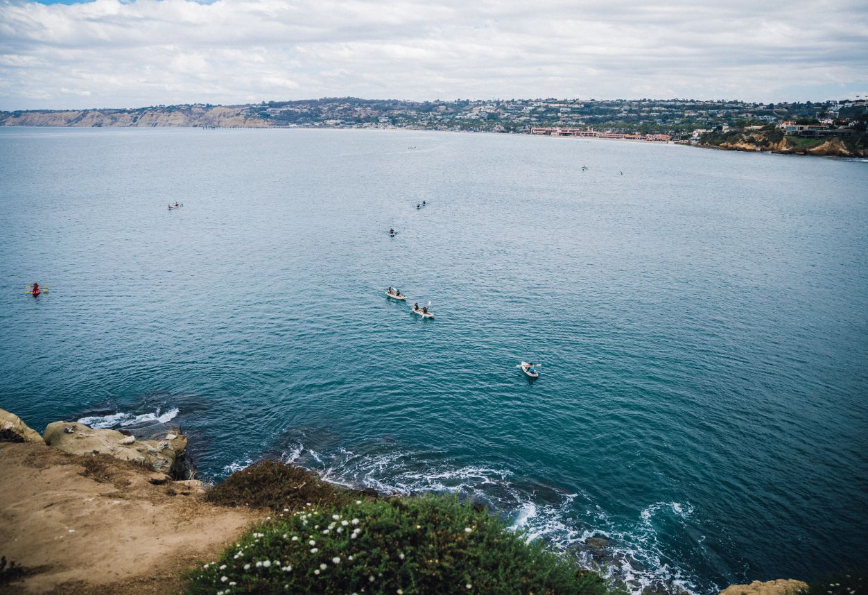 A group on a Whale Watching Kayak Tour in La Jolla Shores