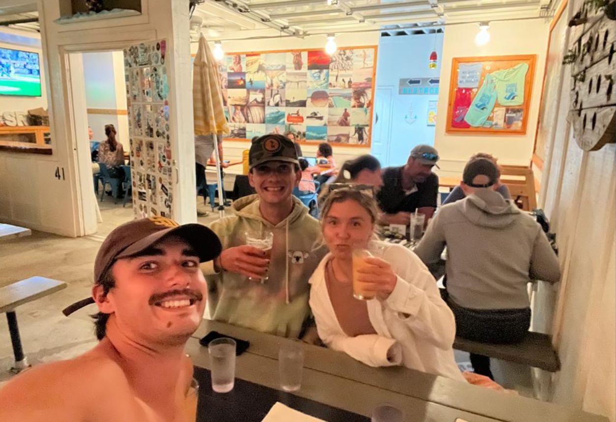 Everyday California staff enjoy beers together