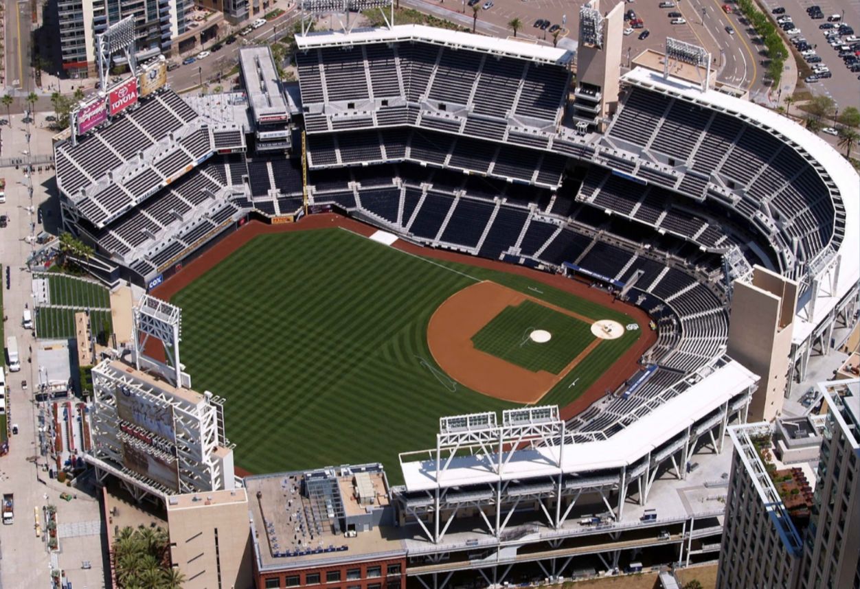 Petco Park stadium from above during the day time