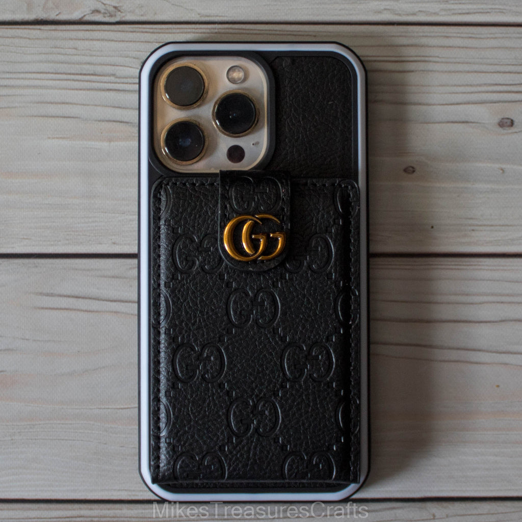 Gucci iPhone 14 Pro Max Case Classic Beige Leather