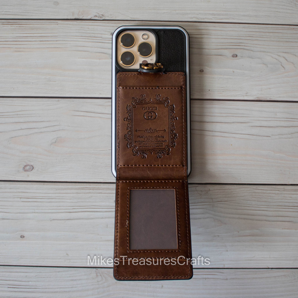 Gucci iPhone 14 Pro Max Case Classic Beige Leather