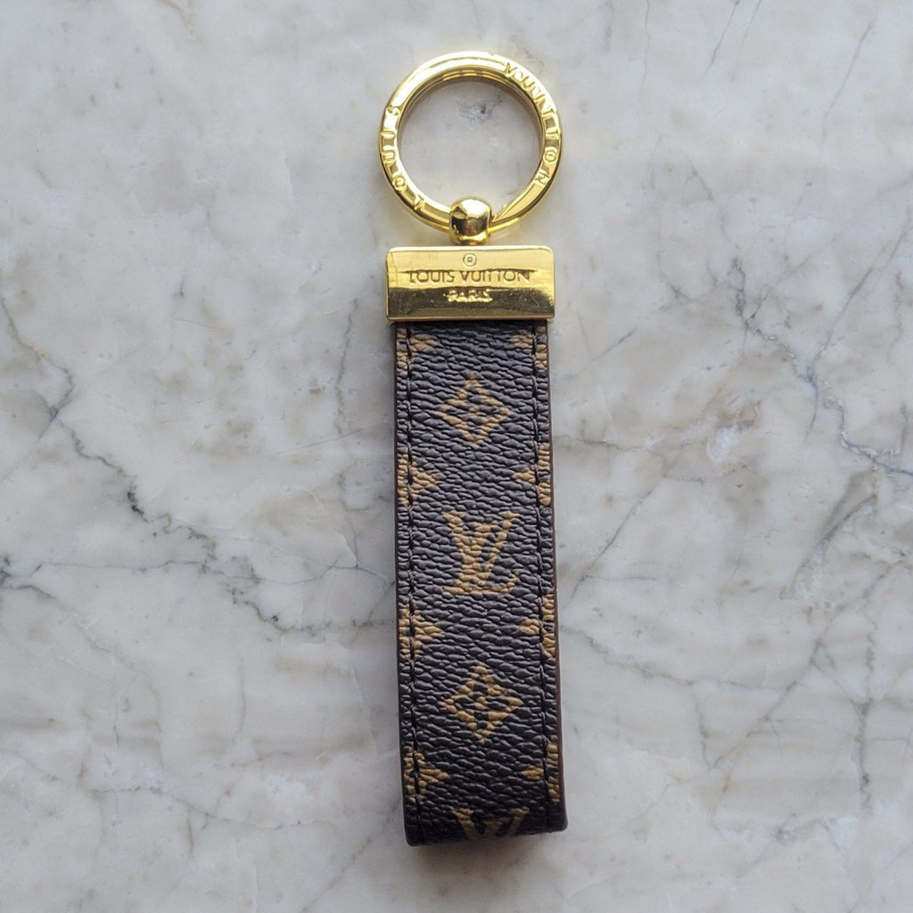 lv leather keychain