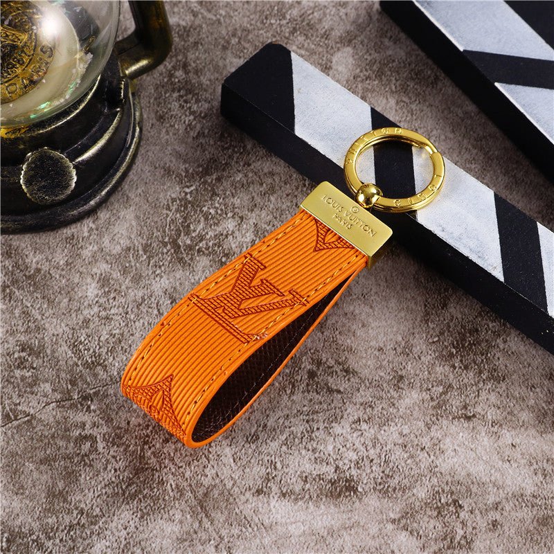 Blue Tie-Dye LV Leather Keychain