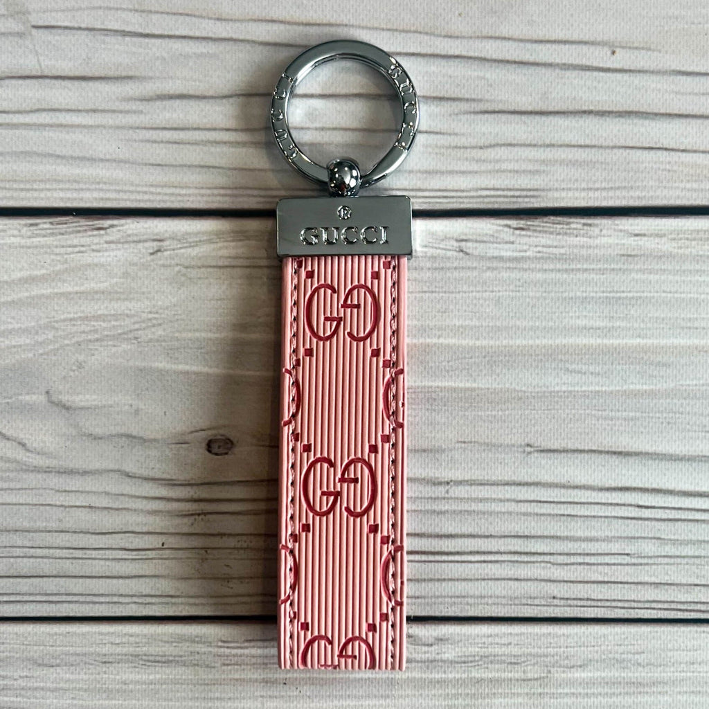 Pink Monogram Leather Keychain – MikesTreasuresCrafts