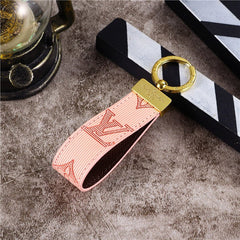 White Multicolor Monogram Leather Keychain – MikesTreasuresCrafts