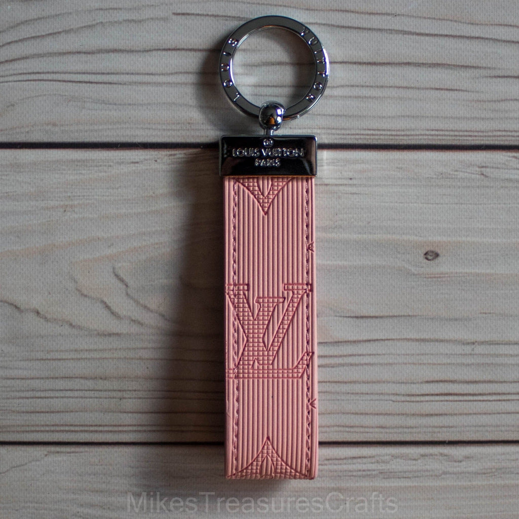 Blue Tie-Dye LV Leather Keychain