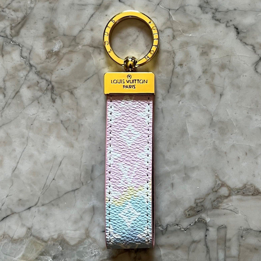 Pink Emboss LV Leather Keychain – MikesTreasuresCrafts