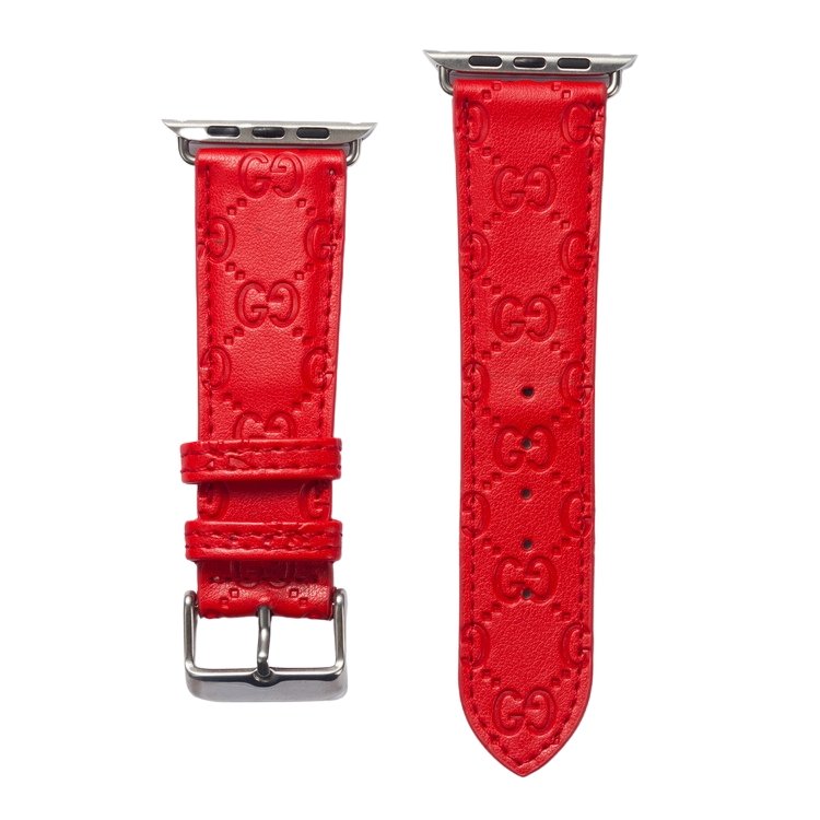 Red Monogram Luxury Watch Band