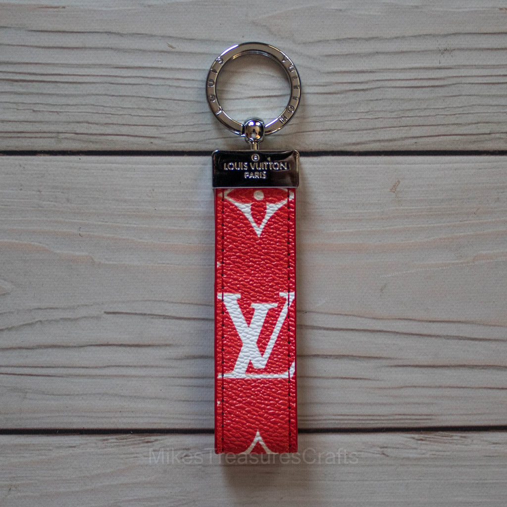 Pink Emboss LV Leather Keychain – MikesTreasuresCrafts