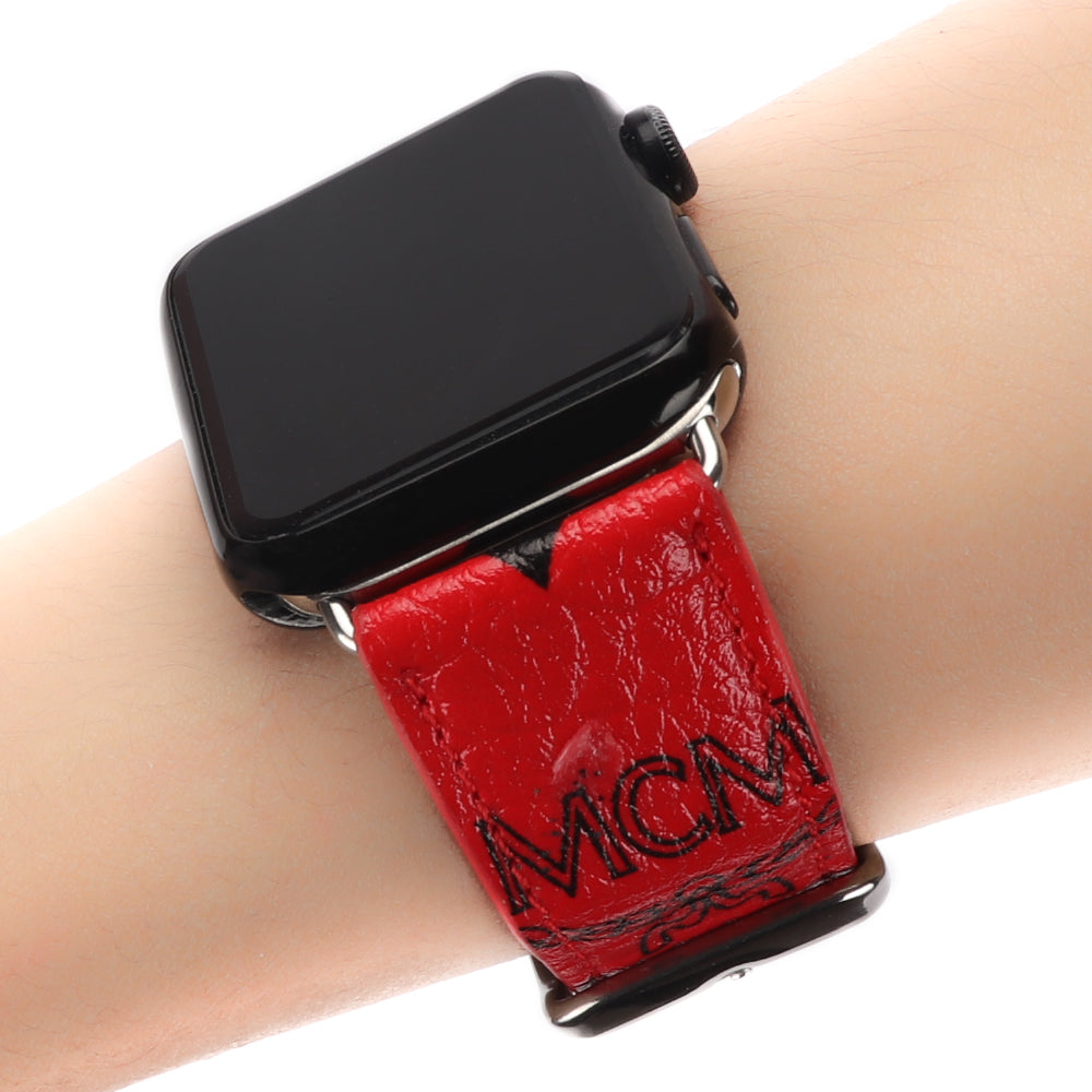 Red Emboss LV Luxury Watch Band