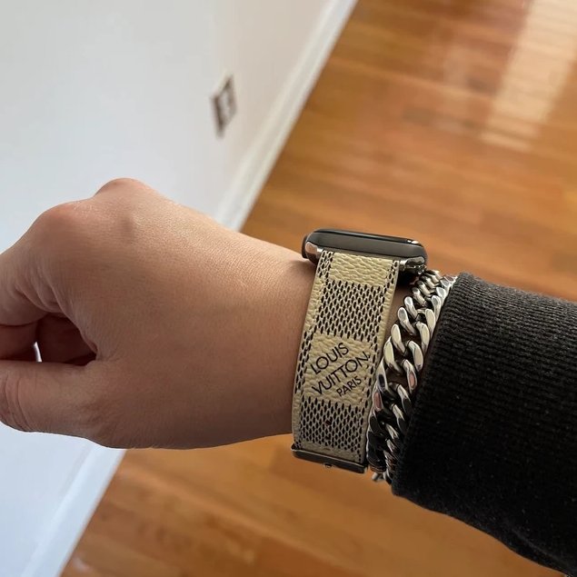 Brown Monogram Watch Band - Small Print