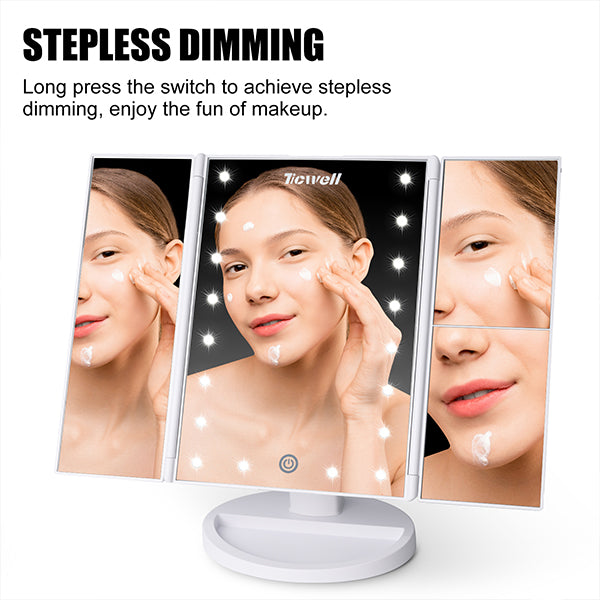 wondruz makeup vanity mirror with lights 1x 2x 3x magnification