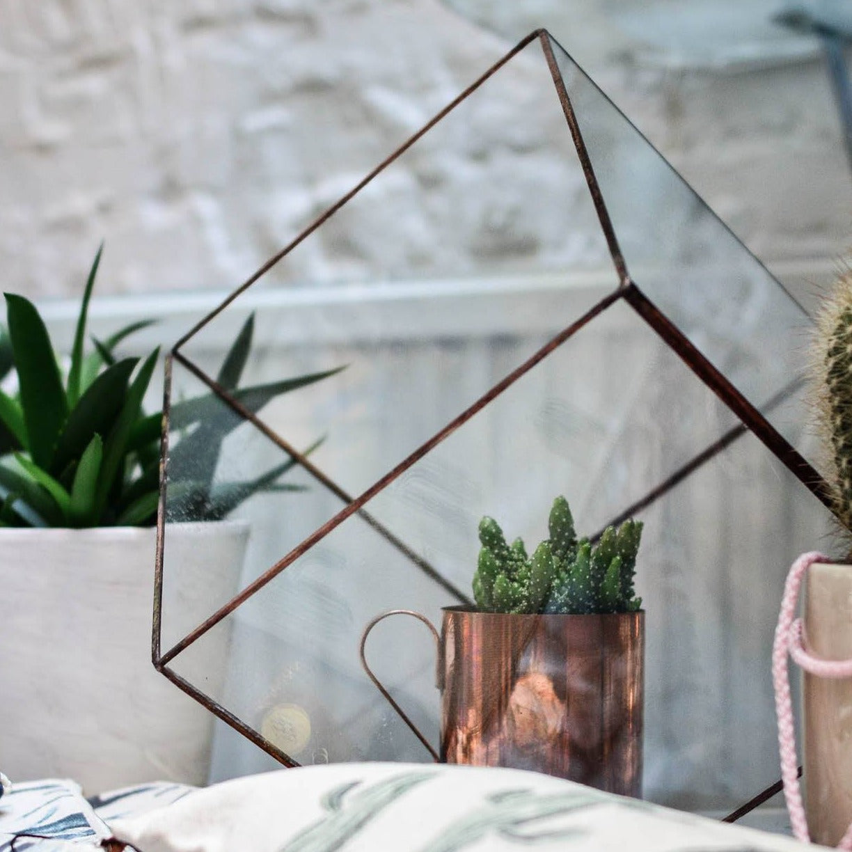 hooi Penelope Verliefd Cube - Geometrisch terrarium van glas | Hart Ruyt – HART RUYT