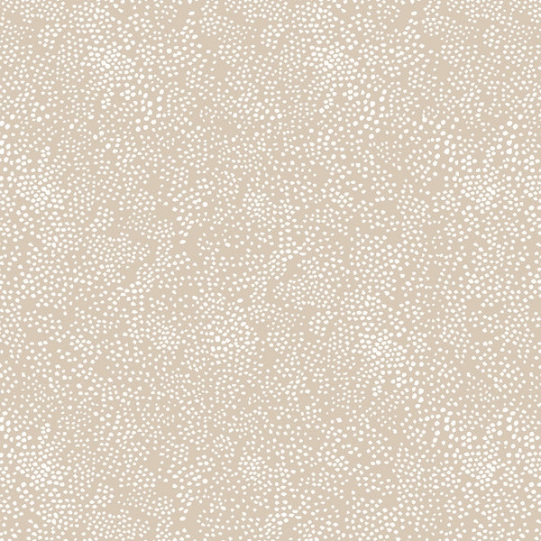 Beige, japansk med varierede hvide prikker, 110 cm bredt –
