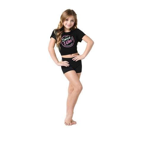 inlzdz Kids Girls Long/Short Sleeves/Sleeveless Crop Top Tight Shirt  Dancewear Athletic Ballet Dance Yoga Costume Black 6 : : Fashion